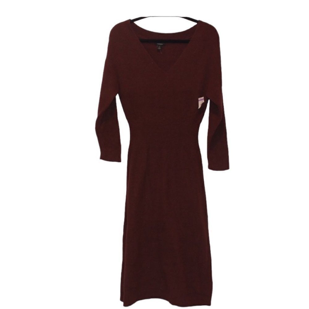 Halogen Burgundy Midi Dress